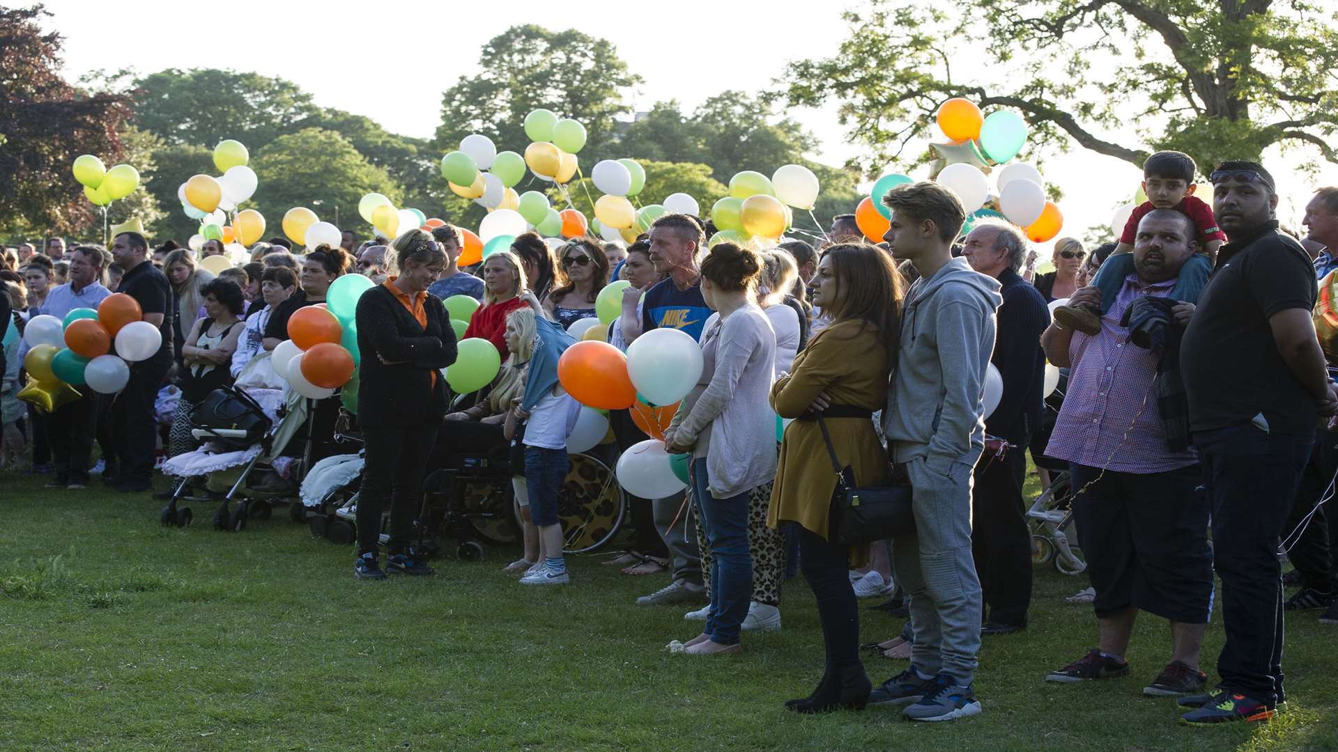 Friends and family of Michael Tierney released balloons in his memory