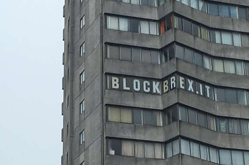 Anti-Brexit installation in Margate. Pic: Joel Knight