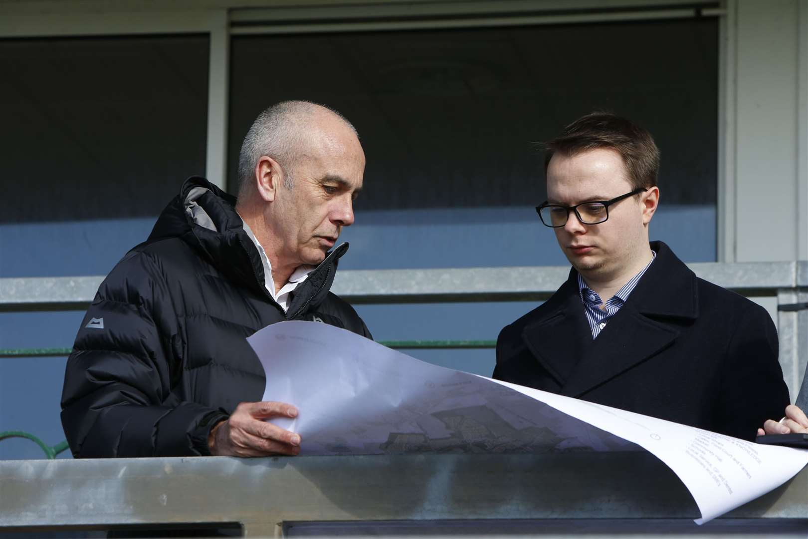 Otterpool Park spokesman Andy Jarrett (L) gave KentOnline Reporter Alex Jee a tour of the racecourse. Picture: Andy Jones