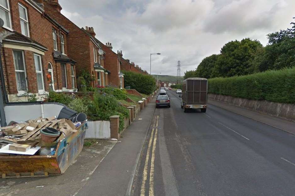 Knife-wielding robbers threatened a man in Risborough Lane, Folkestone. Picture: Google