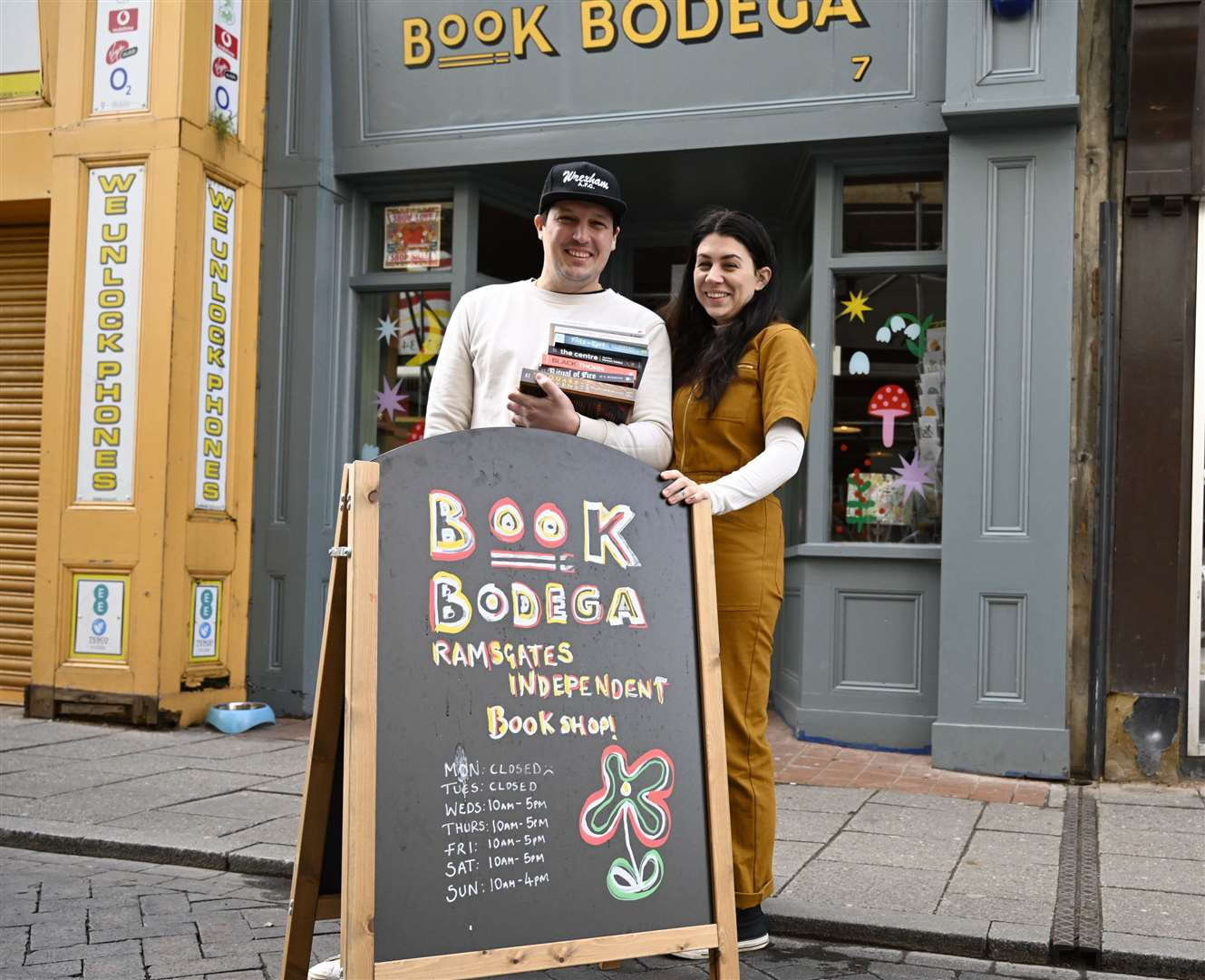Nicholas and Sapphire outside Book Bodega in Ramsgate. Picture: Barry Goodwin