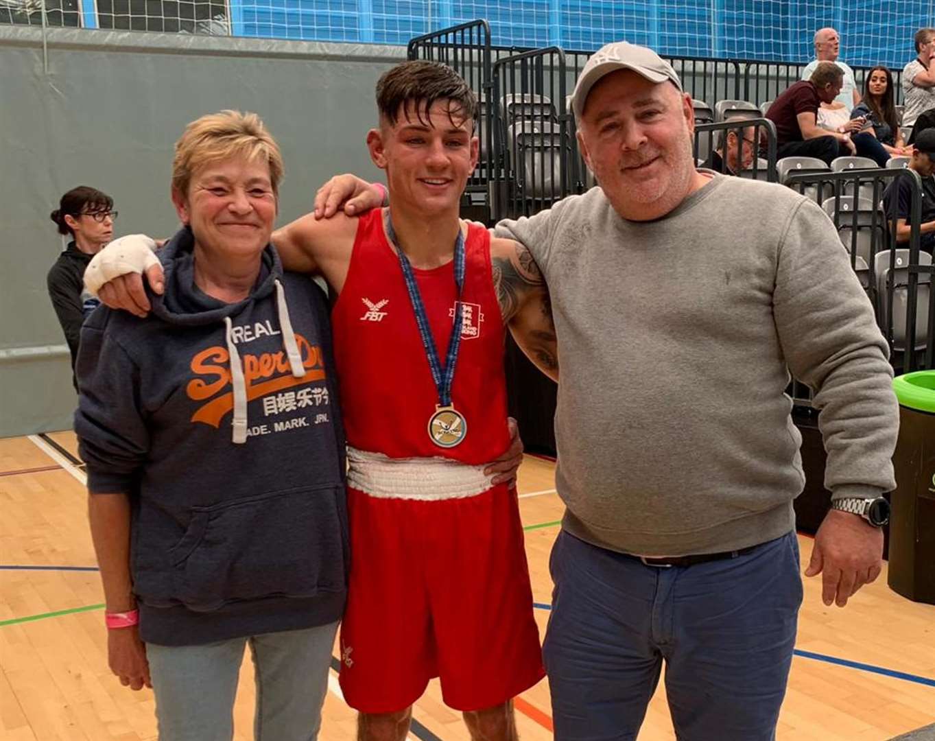 Sam Noakes with mum Sharon, who got him into boxing, and dad John