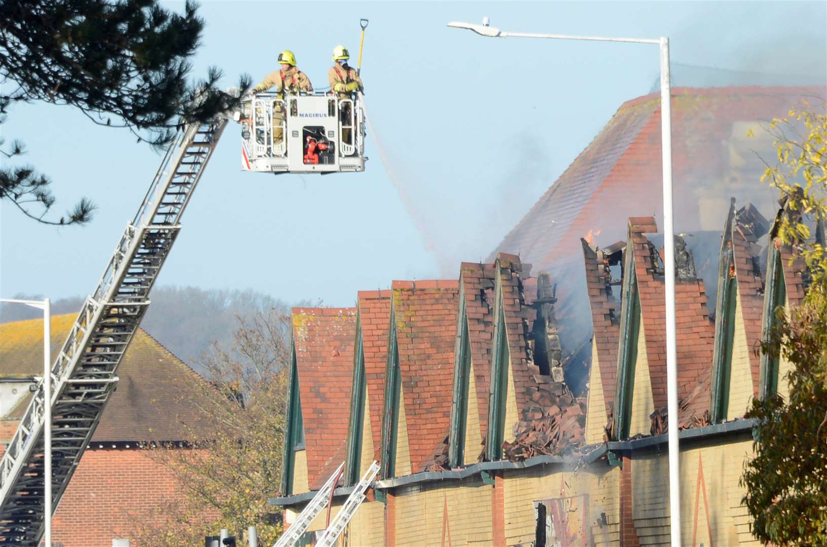 Twelve fire engines were sent to the scene when the fire was first reported. Picture: Paul Amos
