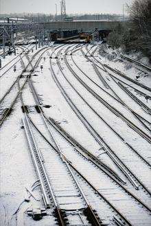 Ashford station, in the snow