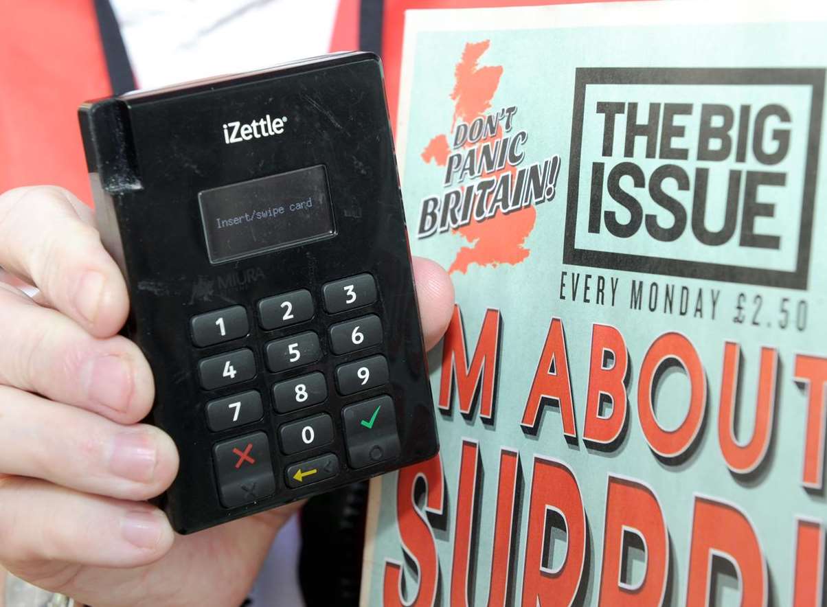 PayPal or credit card for the Big Issue? That'll do nicely