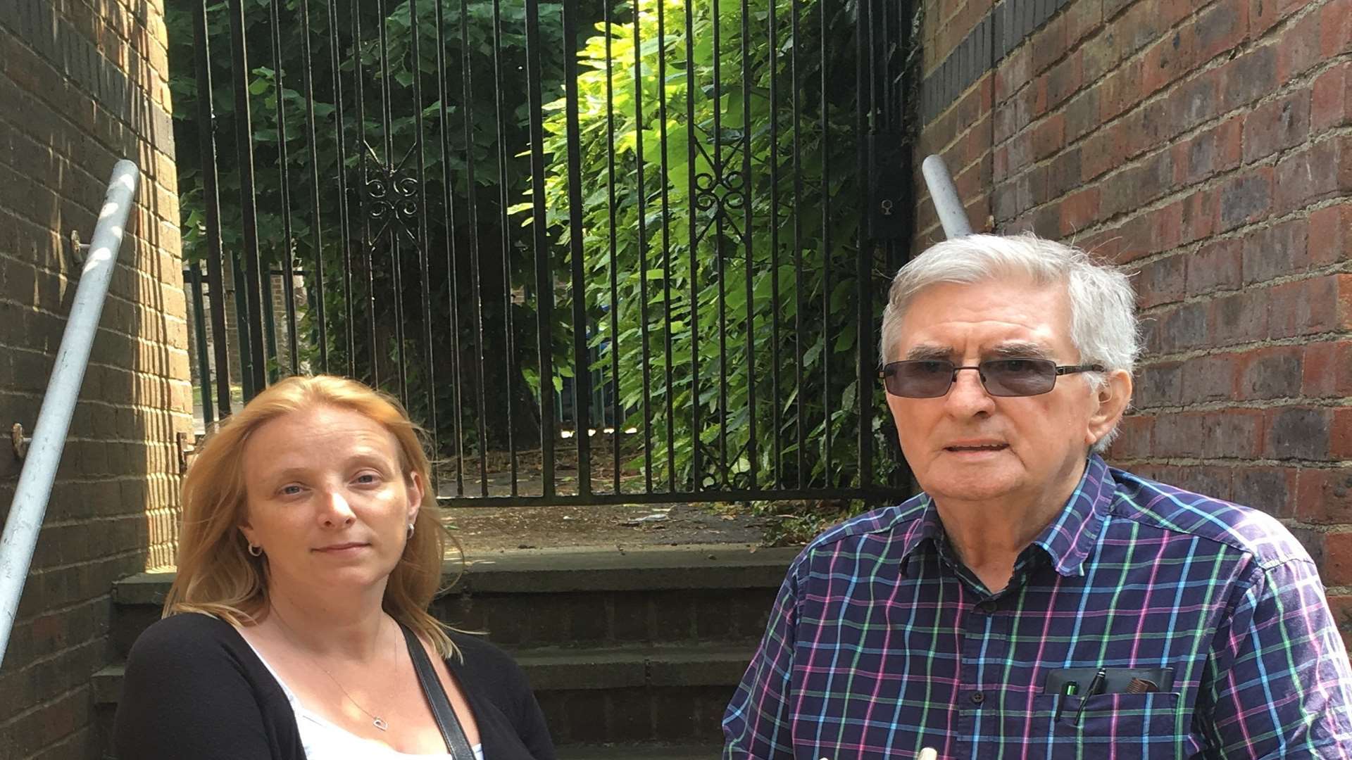 Cllr Ann Napier with St Monica's resident Keith Langsford.