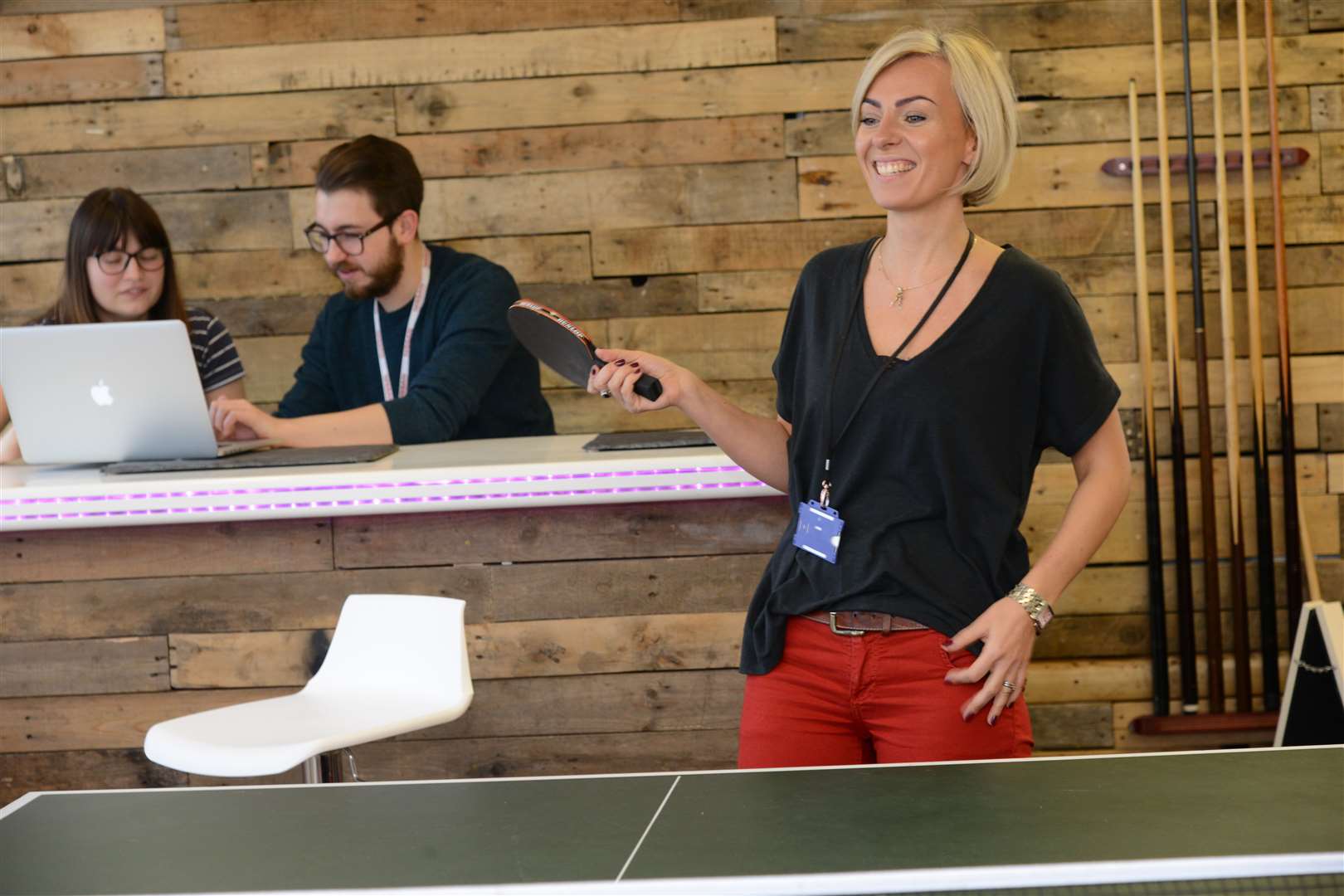 Staff at Sleeping Giant Media can play table tennis or pool while they work