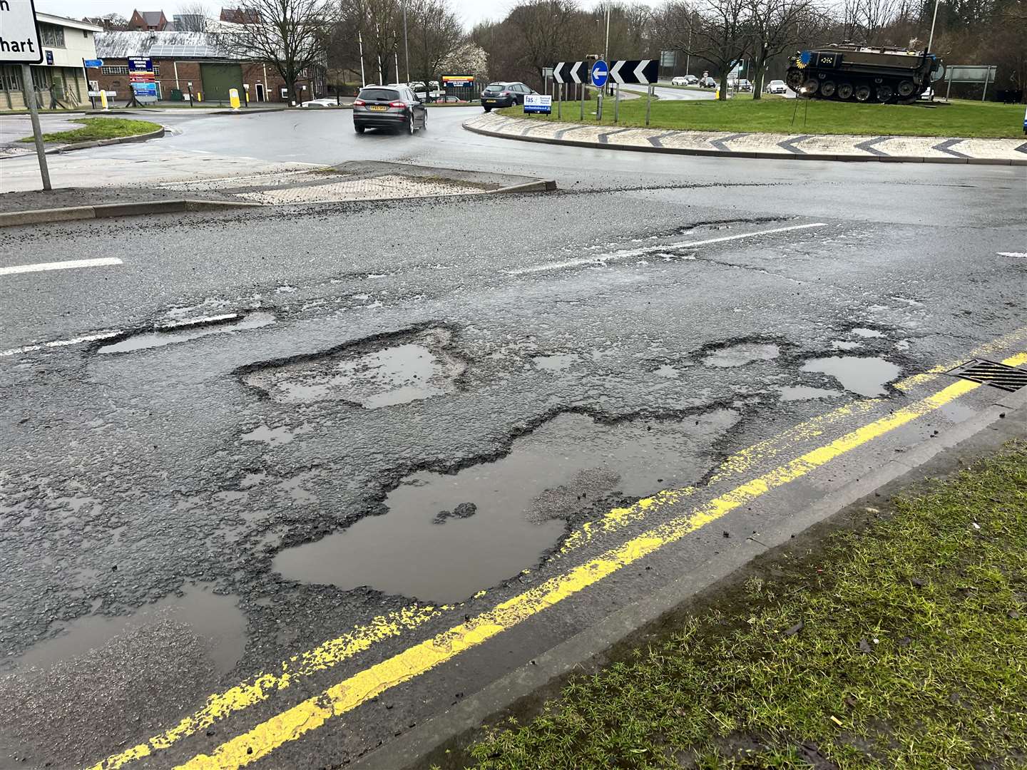 There are also bad potholes in Chart Road near the tank roundabout
