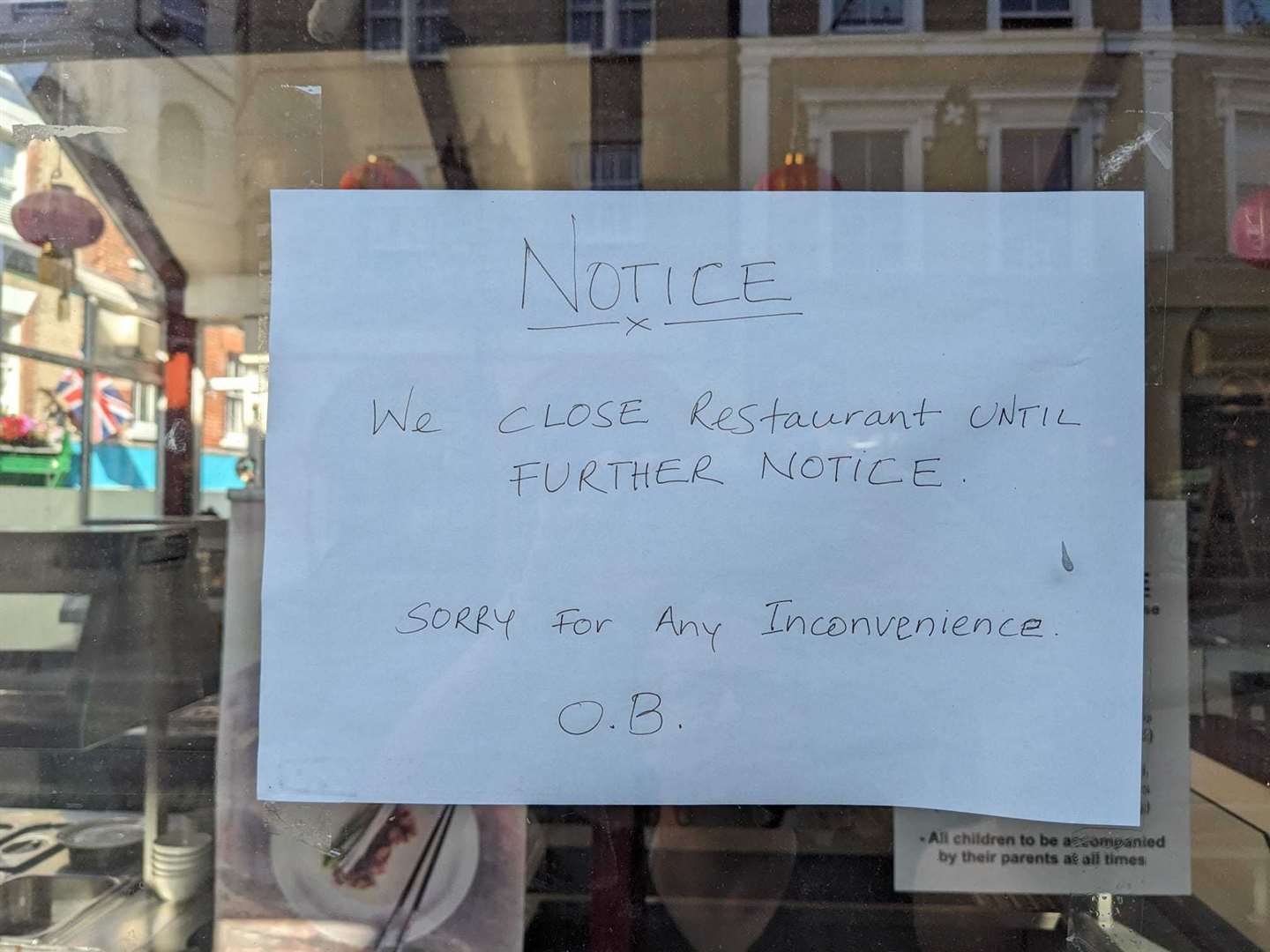 The Oriental Buffet in Folkestone has closed without warning