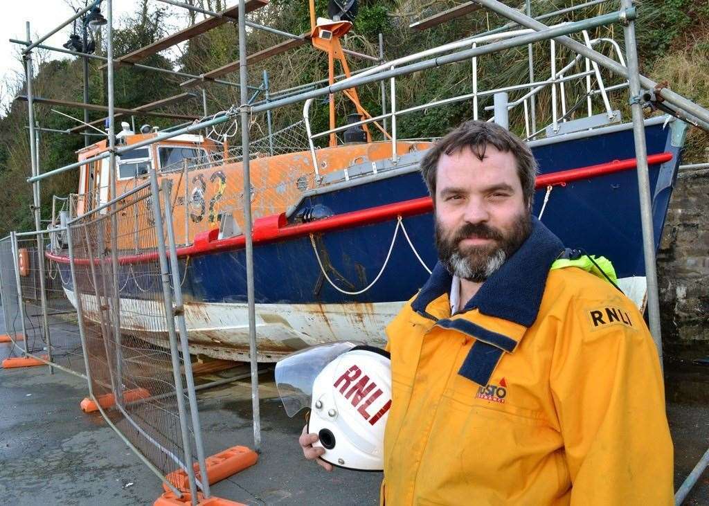 The former Walmer Lifeboat with its owner Stuart Carpenter during her restoration work Picture: Mike Southon