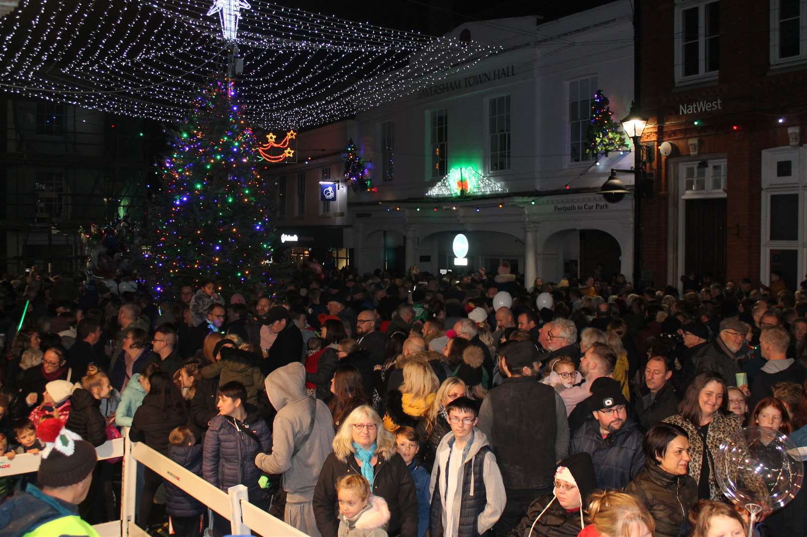 Crowds at last year's Faversham Christmas lights switch-on