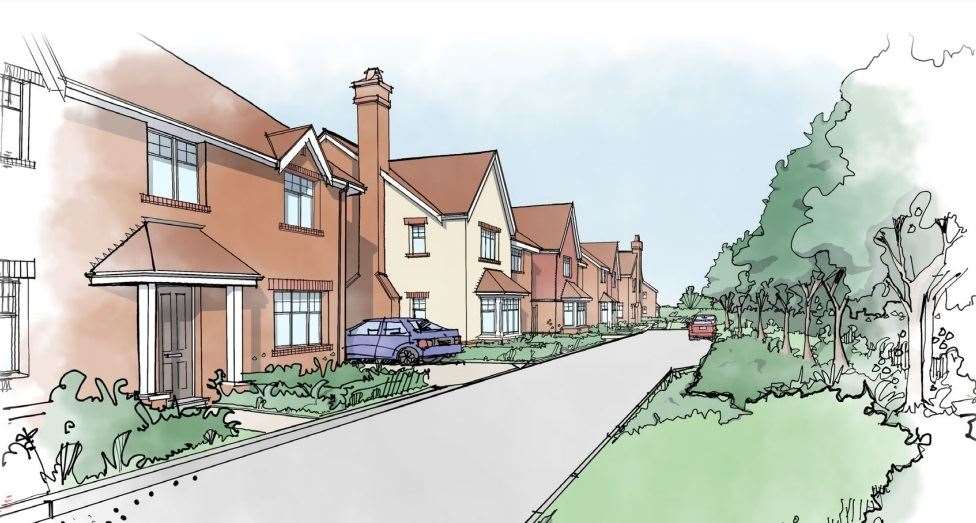An artist's impression of how the Strode Farm scheme is set to look