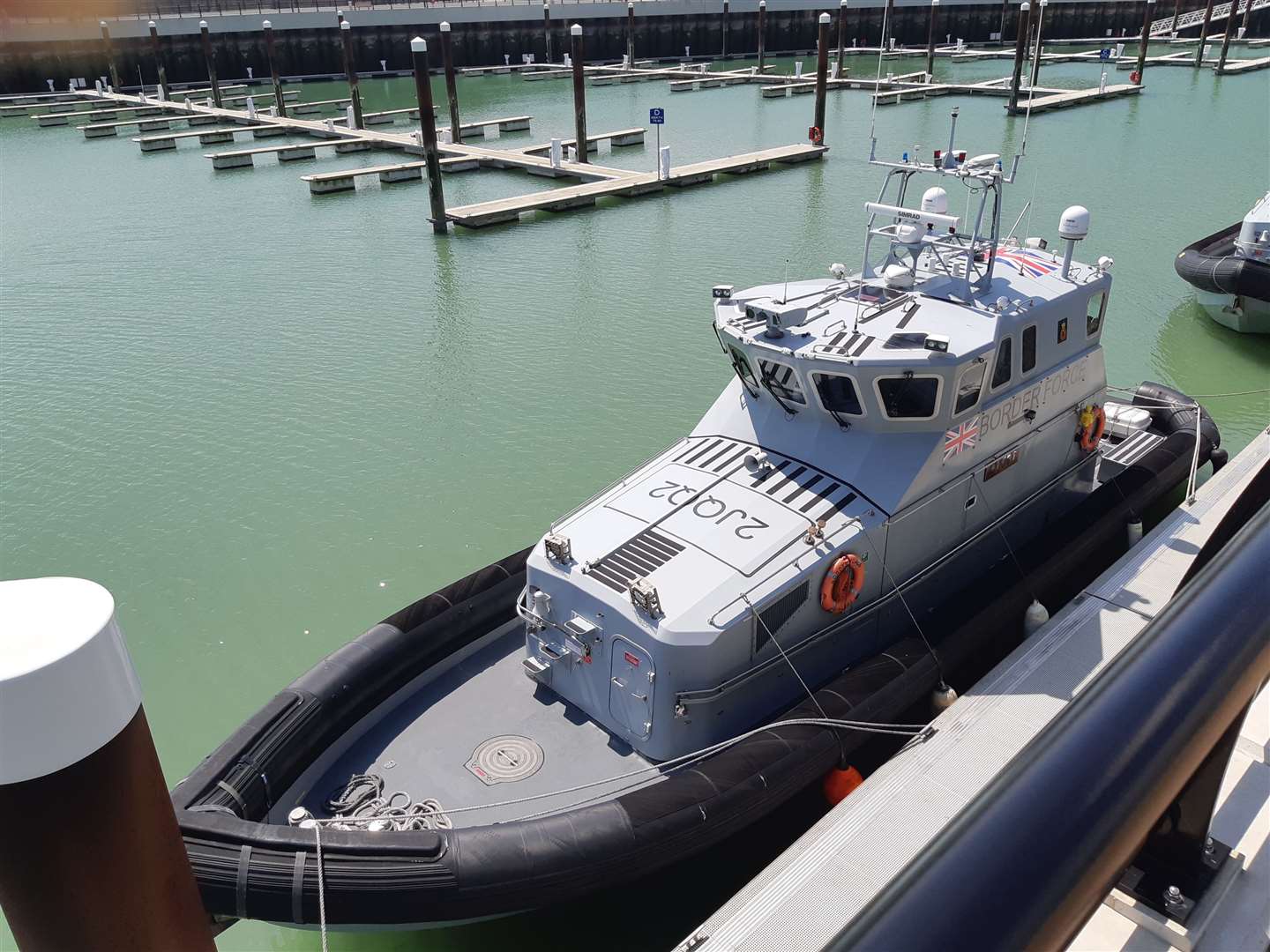 A Border Force vessel at Dover Western Docks
