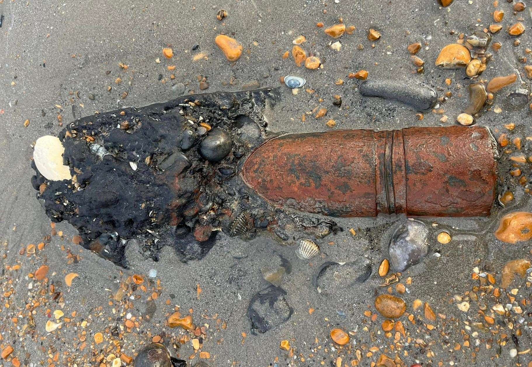 The 'bomb' was found on Sandwich Bay this morning