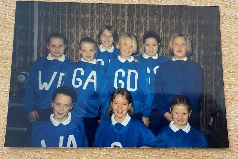 Mrs Espley (top left) attended Holywell Primary near Sittingbourne as a seven-year-old