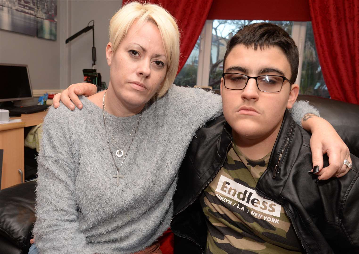 Annie Boffin and her son Ethan, who was forced to travel to Canterbury from Thanet as part of an assessment