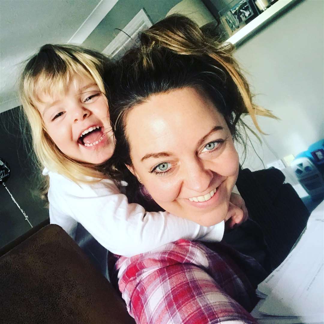 Emma Richards, 38, with daughter Indiana, three