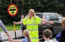 Donna Brett, who operates the road crossing patrol at Minster Road, near Minster Primary School