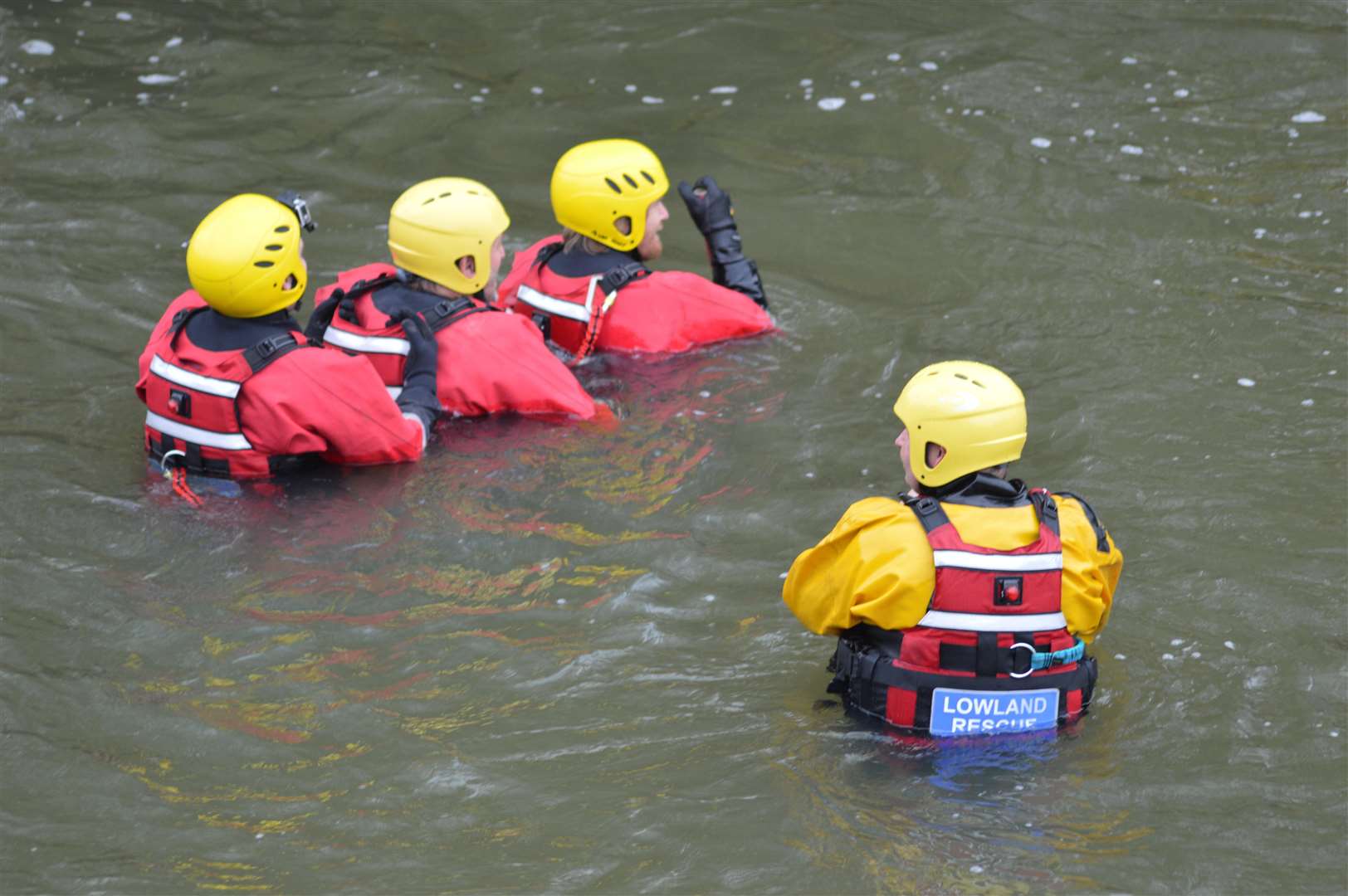 Kent Search and Rescue attending a river incident. Stock image
