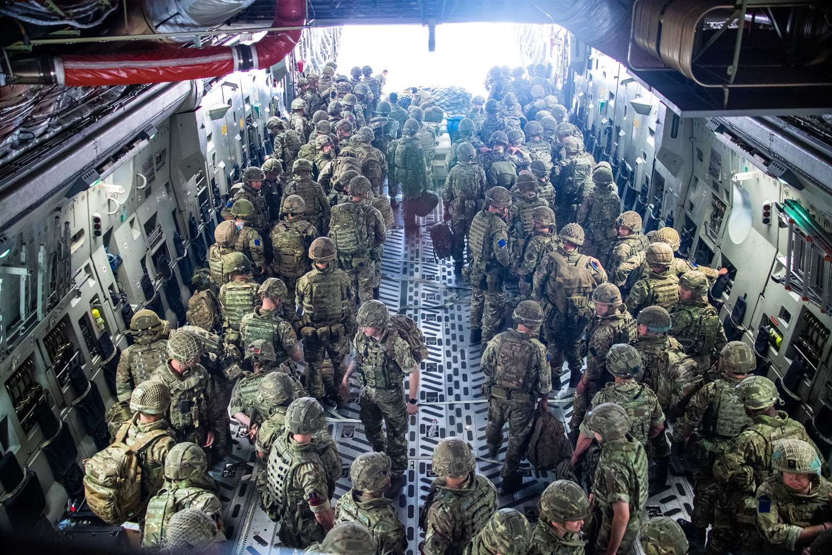 The 16 Air Assault Brigade arriving in Kabul as part of a 600-strong UK-force sent to assist with rescue of British nationals in Afghanistan (Leading Hand Ben Shread/MoD/Crown Copyright/PA)