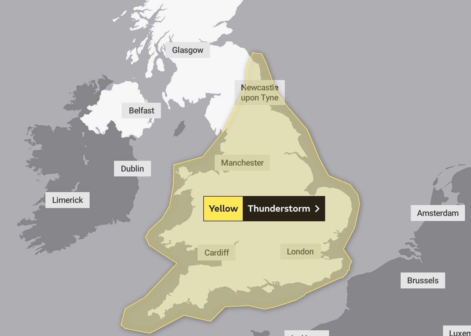 The warning comes into place on Sunday. Picture: Met Office