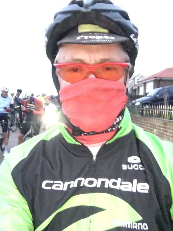 Michael Bonsor on Sheppey for the start of the 205-mile Chase The Sun cycle ride today