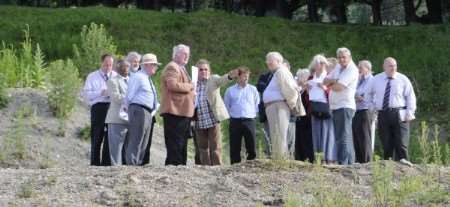 Councillors inspect the site at Sellindge