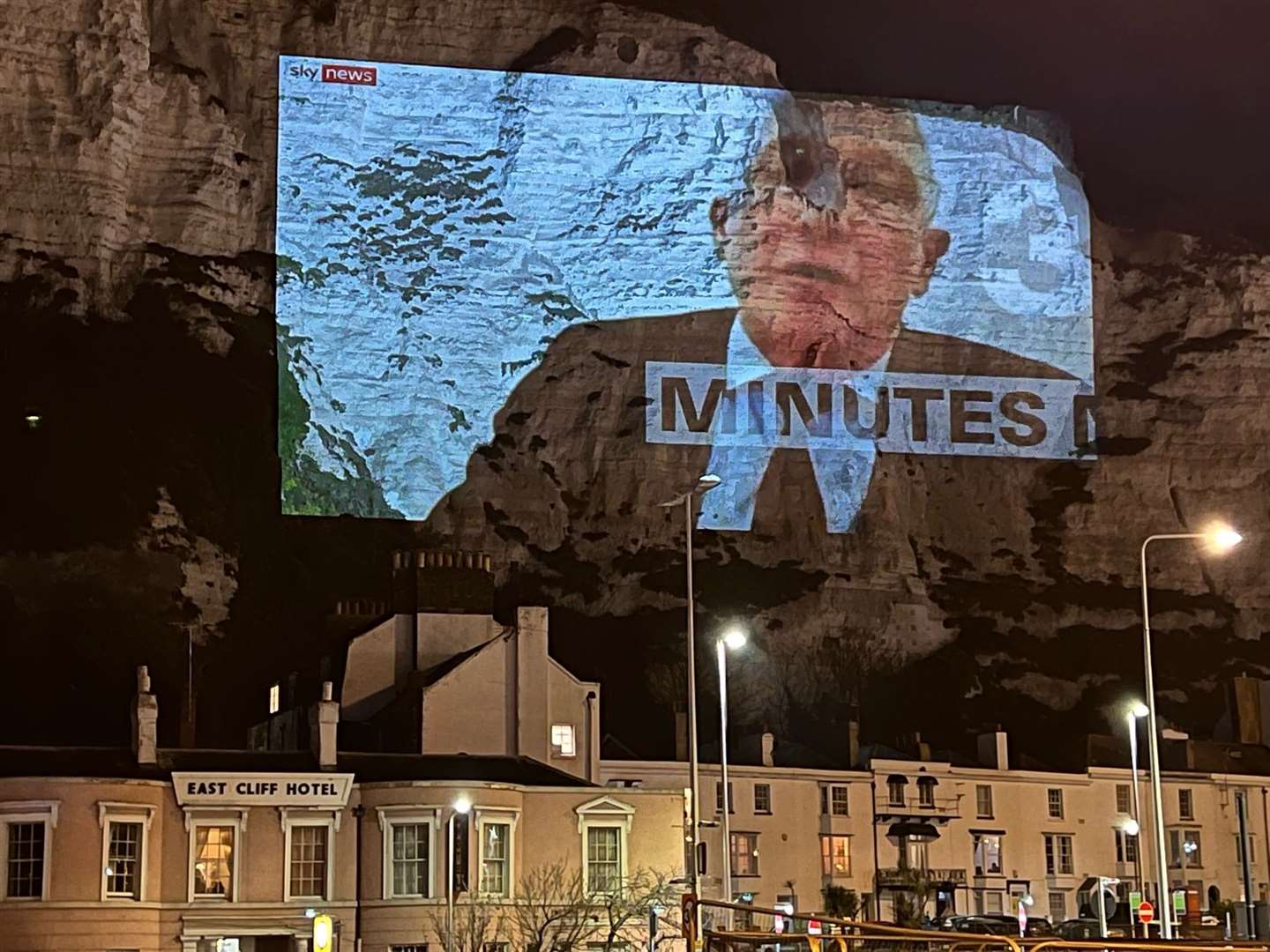A projection of the video call message telling staff the were fired. Picture: Nautilus, RMT, ITF