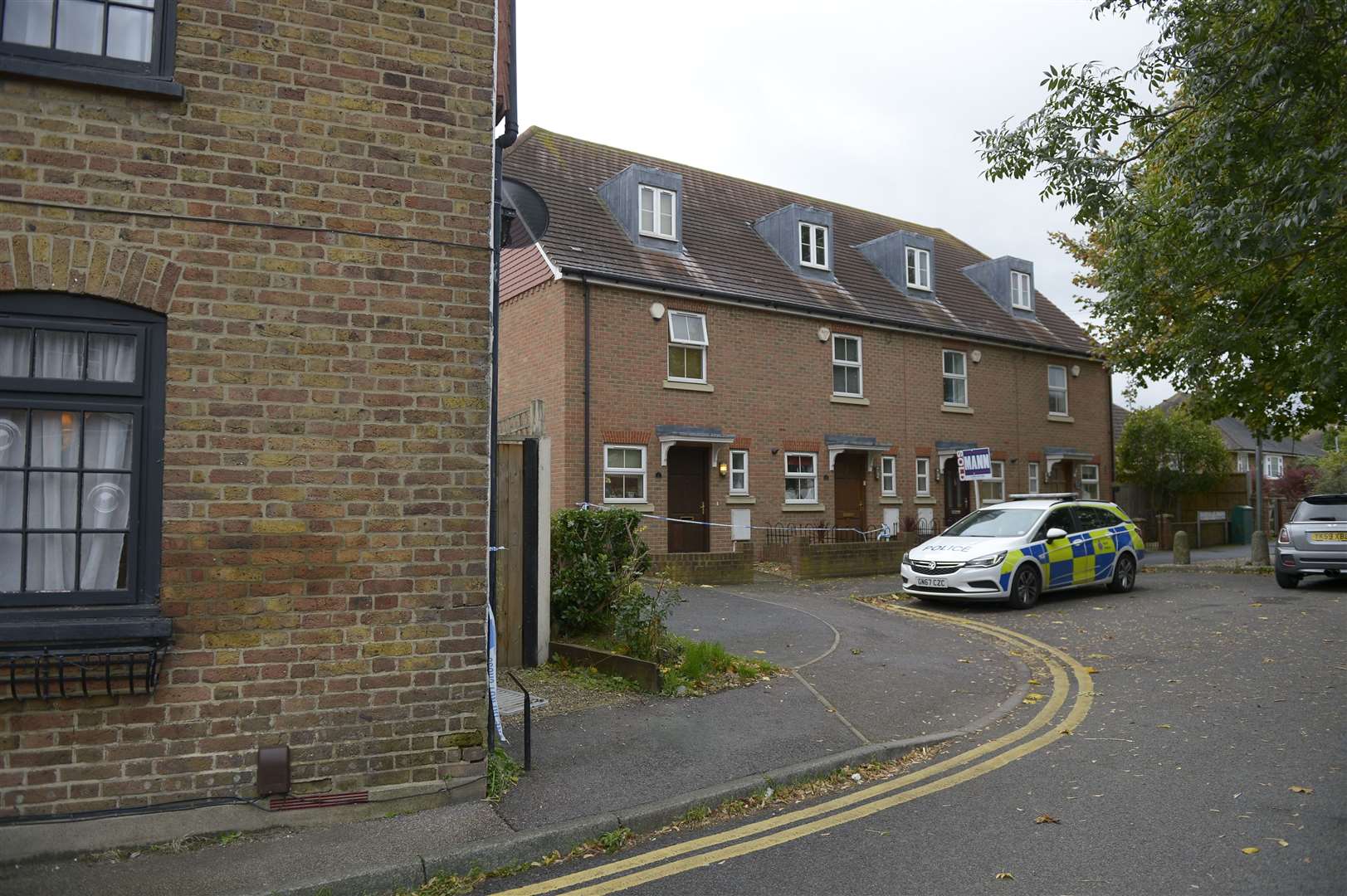 Police taped off part of Oast View Terrace. Picture: Andy Jones