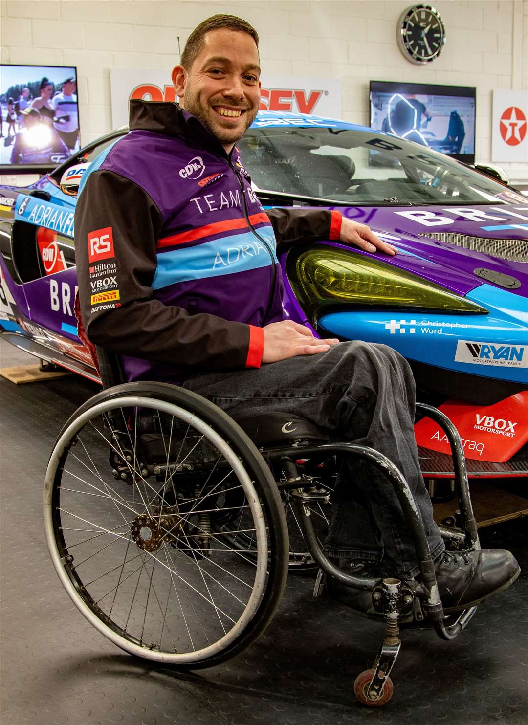 Dom Shore is part of the world’s only competitive team of all-disabled racing drivers. Picture: Peter Markwick