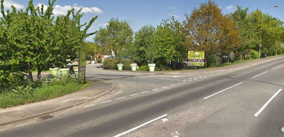 The crash has closed the road in both directions near to the Millbrook Garden Centre, picture Google Maps