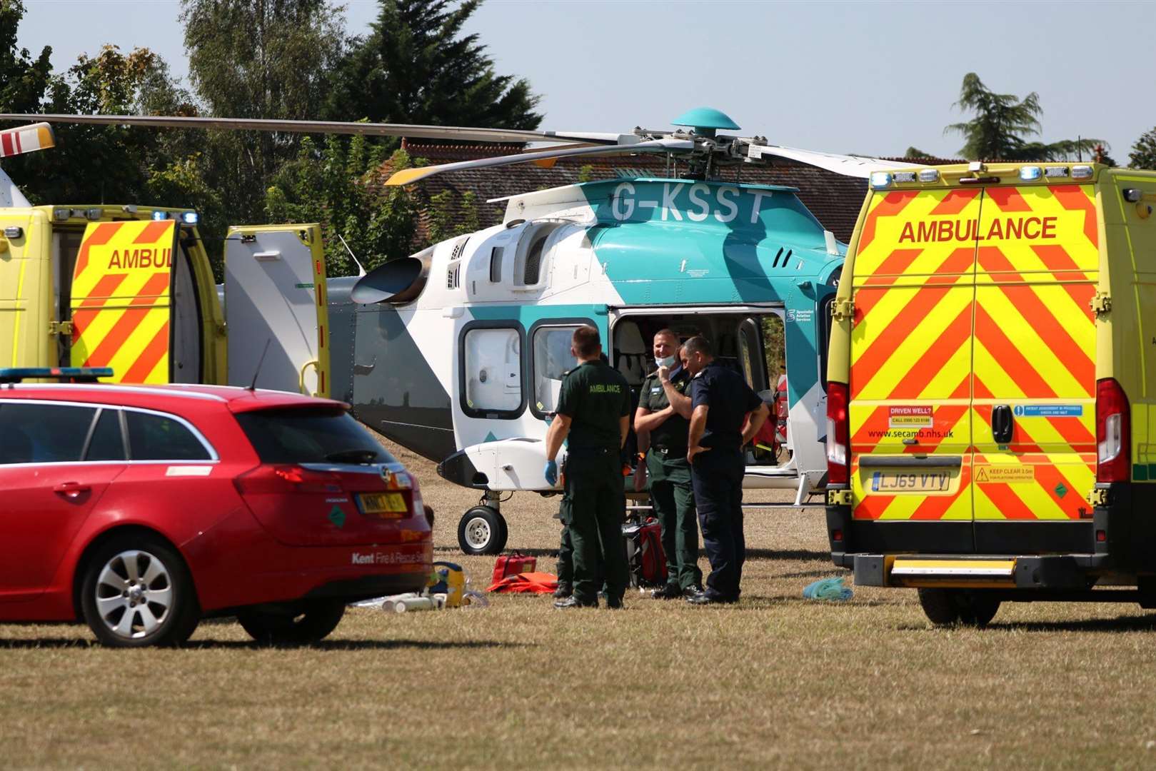 Emergency services, including the air ambulance, were called at around 11am. Picture: Ethan Harris