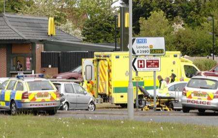 Emergency services at the scene of Thursday's six-car accident in Chestfield