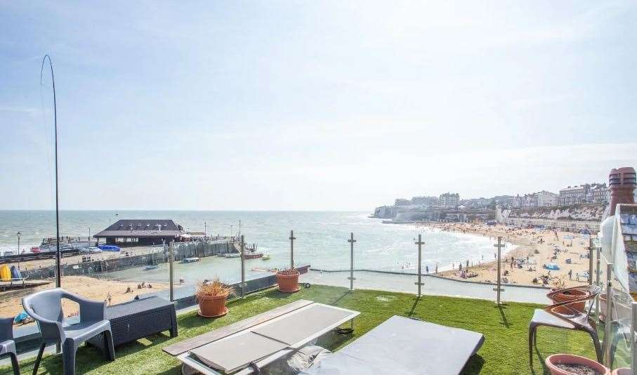 The unique rooftop garden is a real selling point of this seaside home. Picture: Miles and Barr