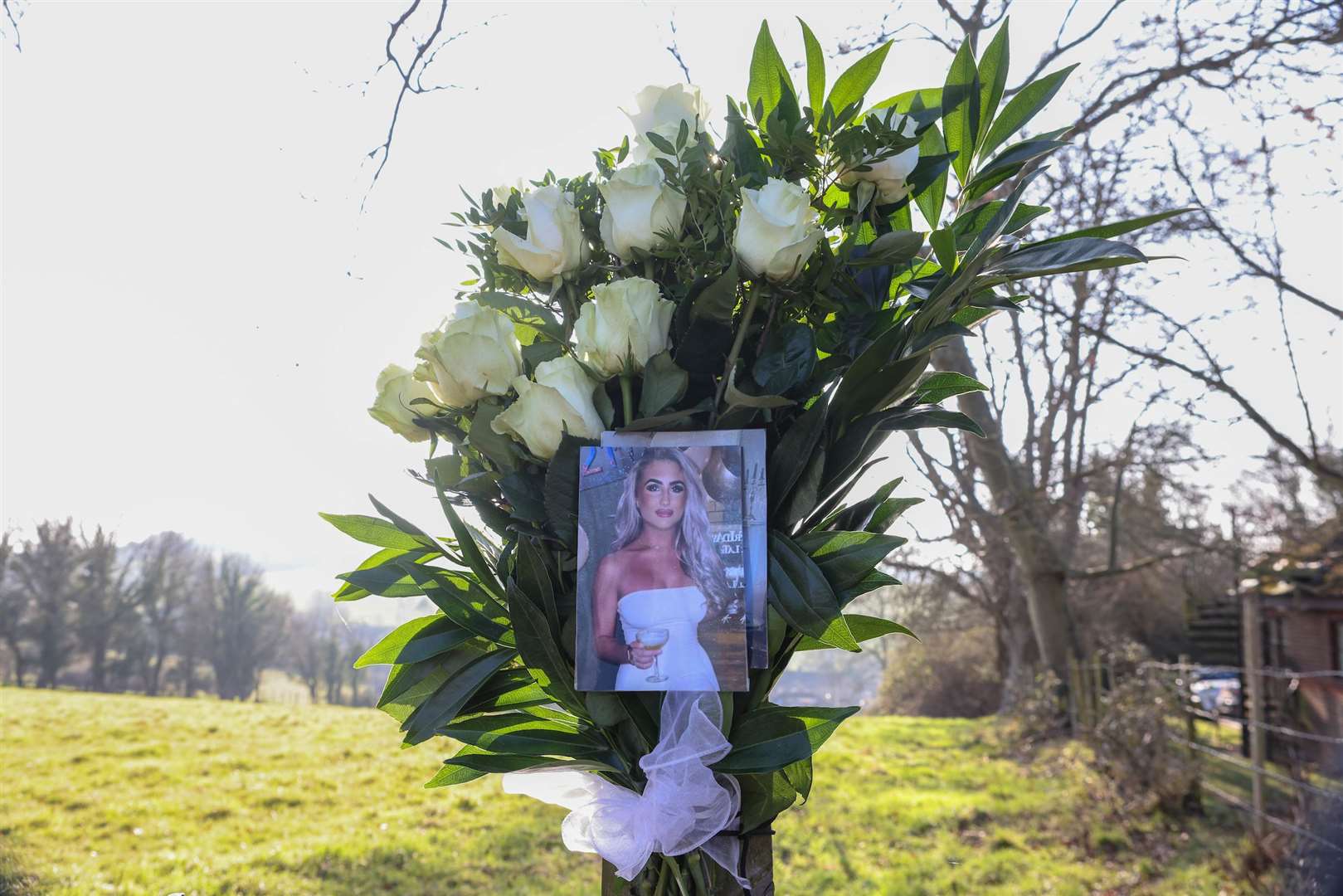 Tributes to teenager Darcy were left by the side of the A20. Picture: UKNiP