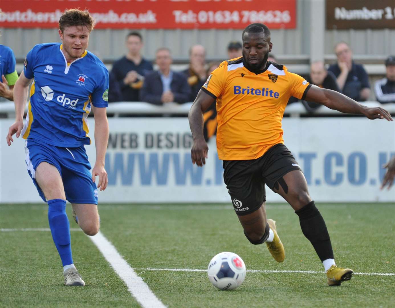 Ibby Akanbi gets at the Eastbourne defence Picture: Steve Terrell