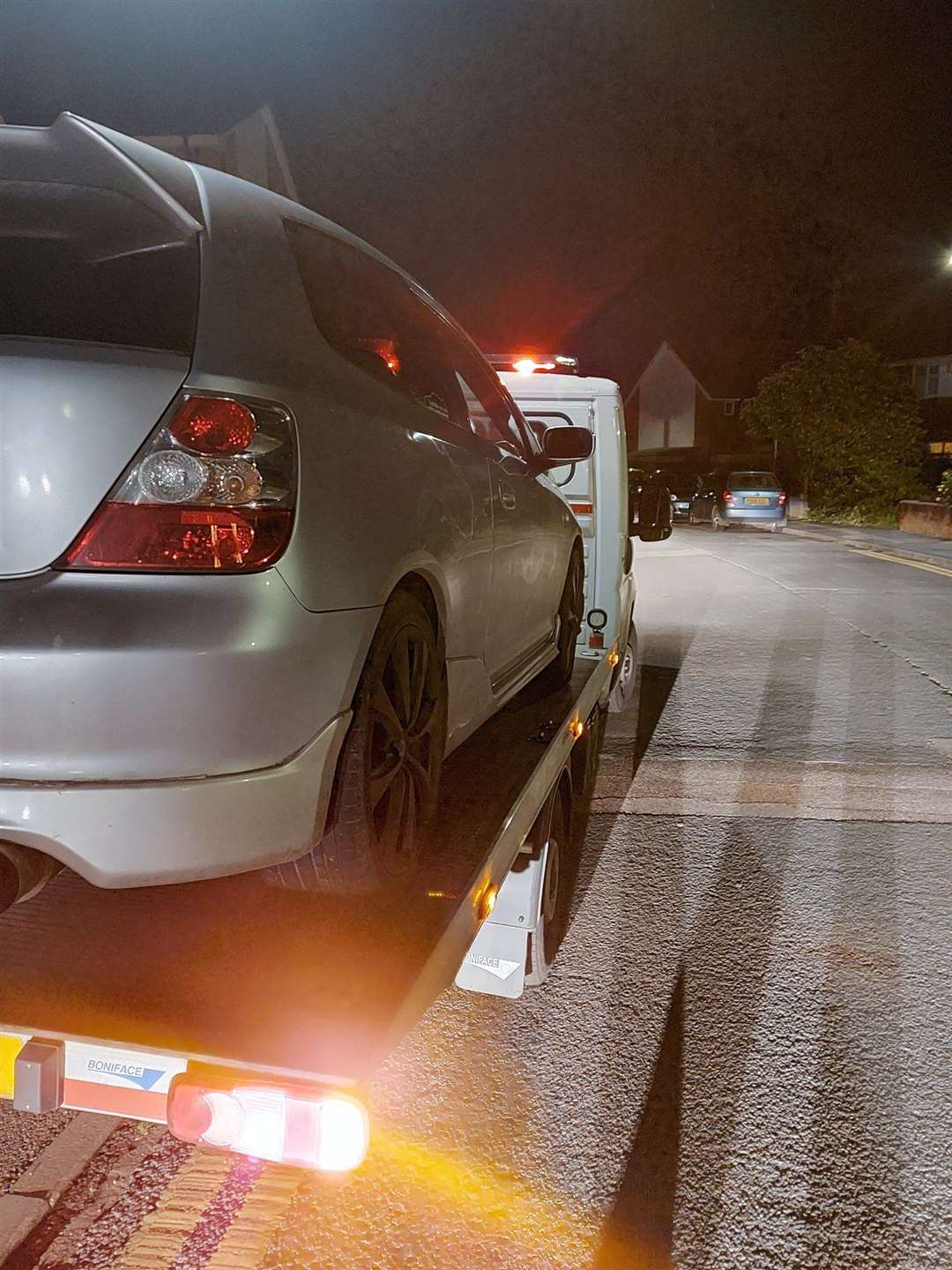 The Honda Civic was seized after officers discovered the driver had no insurance. Photo: @KentPoliceAsh