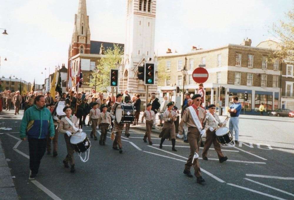 A parade through Gravesend town centre in the mid-1990s