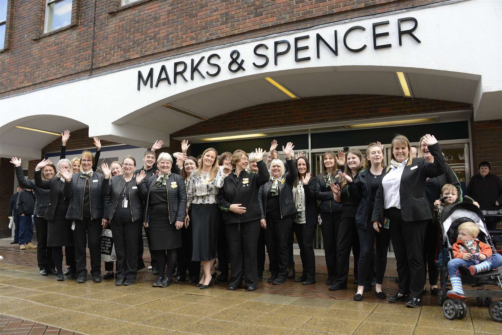 Marks and Spencer at County Square closes for the last time. Staff waved to thank customers for their support. Picture: Paul Amos.