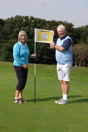 Charity golf competitors Jeanette and Chris Goulding at the Walmer & Kingsdown tournament. Picture: Sharon Powell Photography