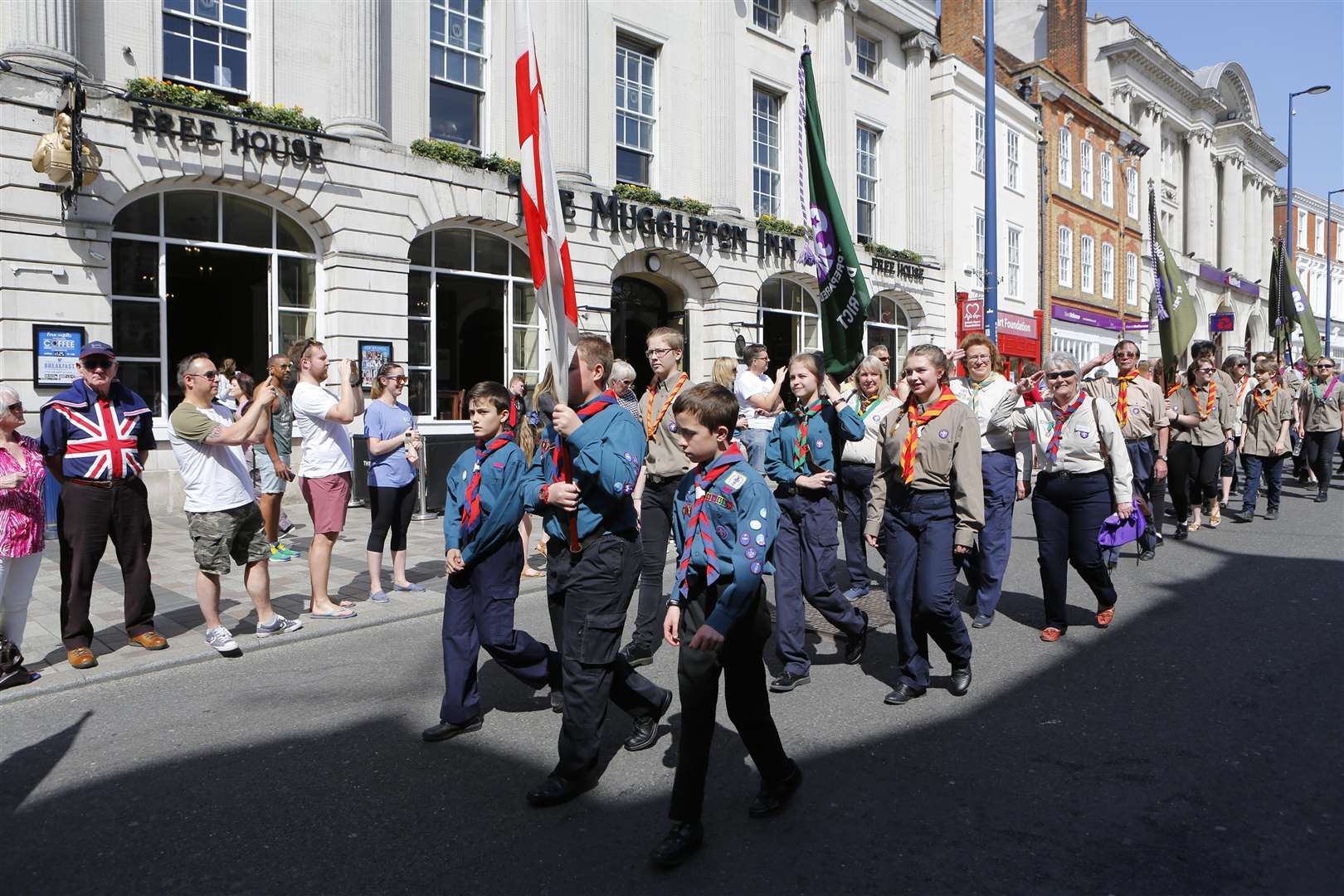 Around 800 scouts marched through the county town for the celebrations