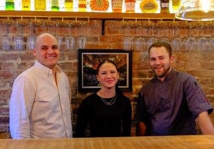 Nicholas Maclennan with general manager Amelia and head chef Jordan. Picture: Peter J Greenwood