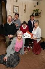 Barbara Elford and Margaret Pett with members Stephen Webster , Michael Lane, Jackie Elford and Janice Pett