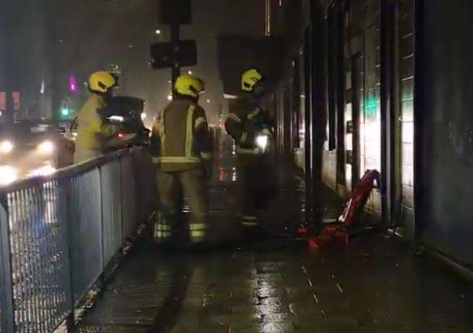 Fire crews were called to a blaze at the former Odeon cinema in Canterbury. Picture: John Walker