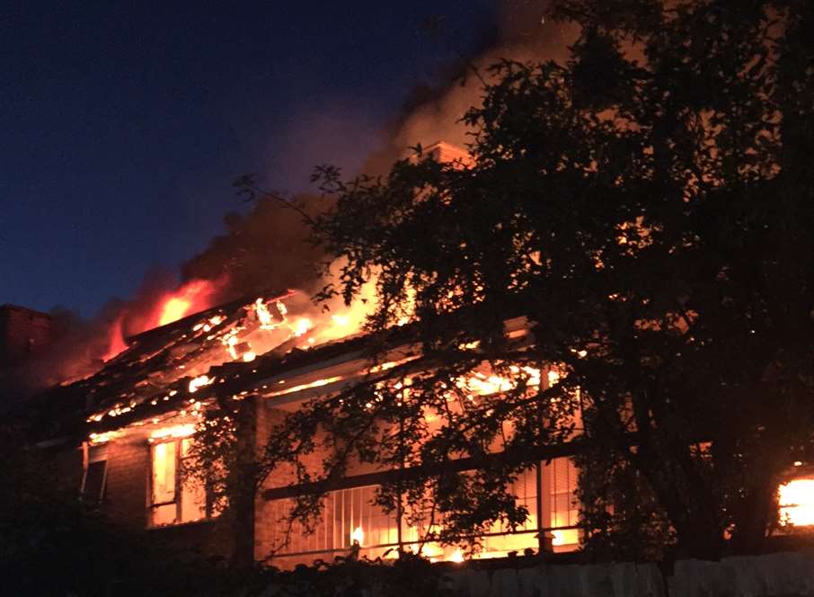 Petham Green, Twydall, old nursing home up in flames. Picture: Rich Portsmouth