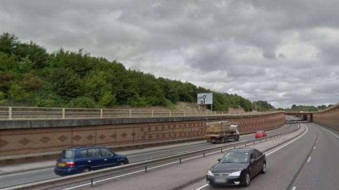 Zinta Marchant was caught driving the wrong way on the A249. Picture: Google Street View