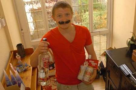 Matt Jackson launches new alcohol delivery service. No explanation was given for the comedy 'stache