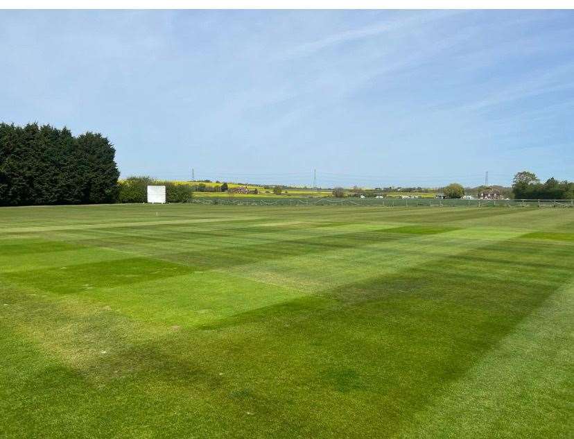 How the pitch at Newington Cricket Club, Bobbing, looks now...