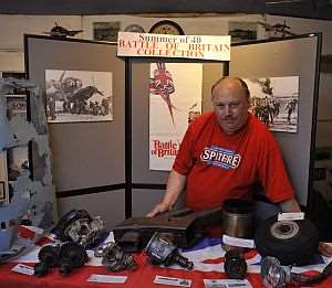 Robert Pryor and some of his WW2 memorabilia