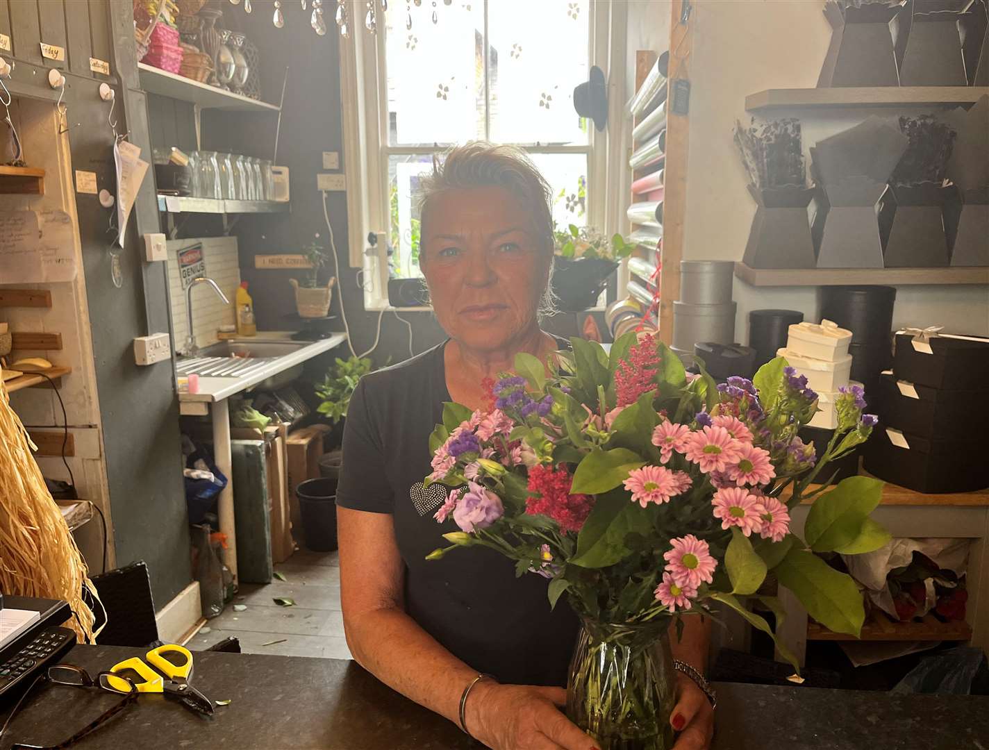 Marie at D&G Florist in East Street says parking is an ongoing issue in the town